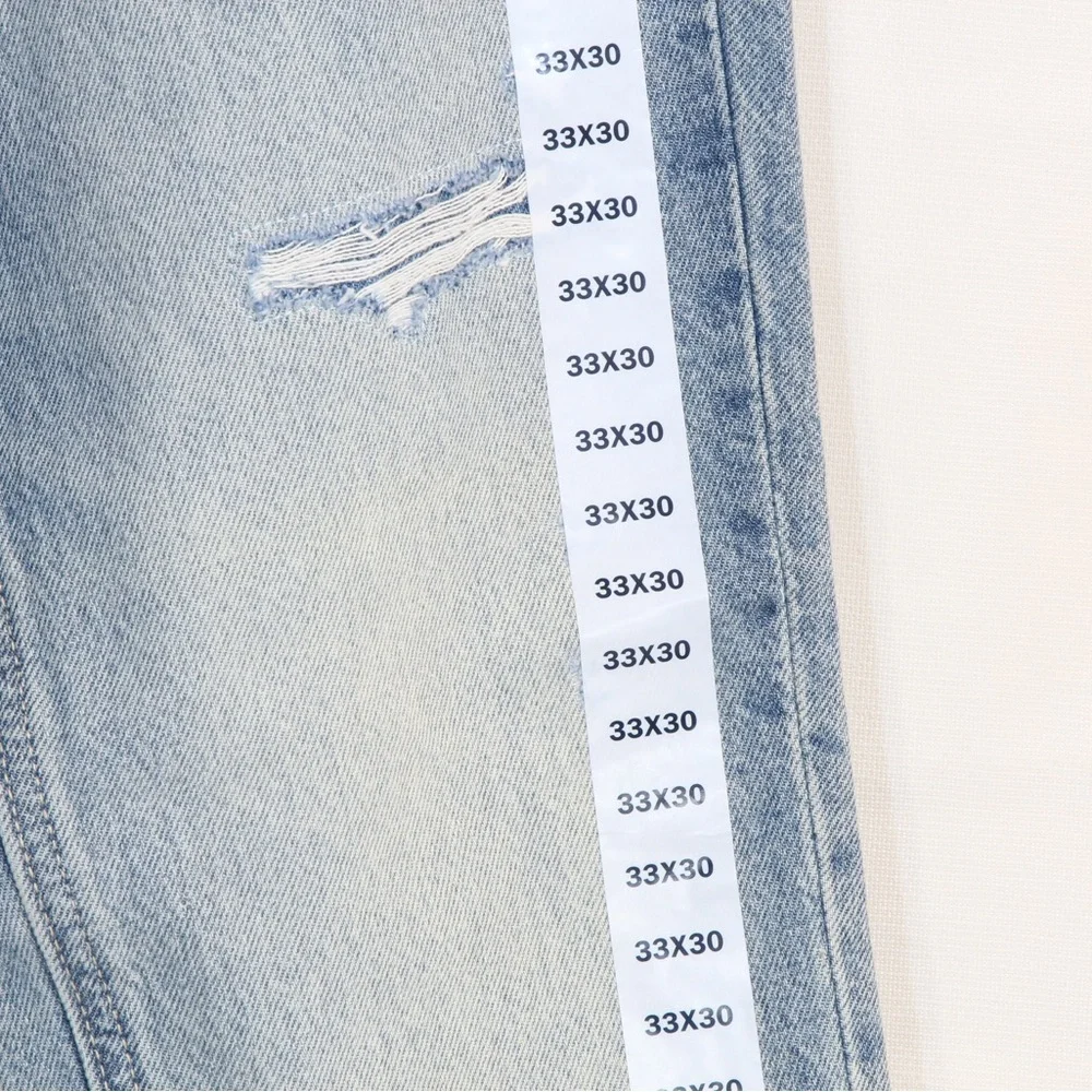 Old Navy Men's Faded Straight Fit Ripped Light Wash Blue Jeans NWT